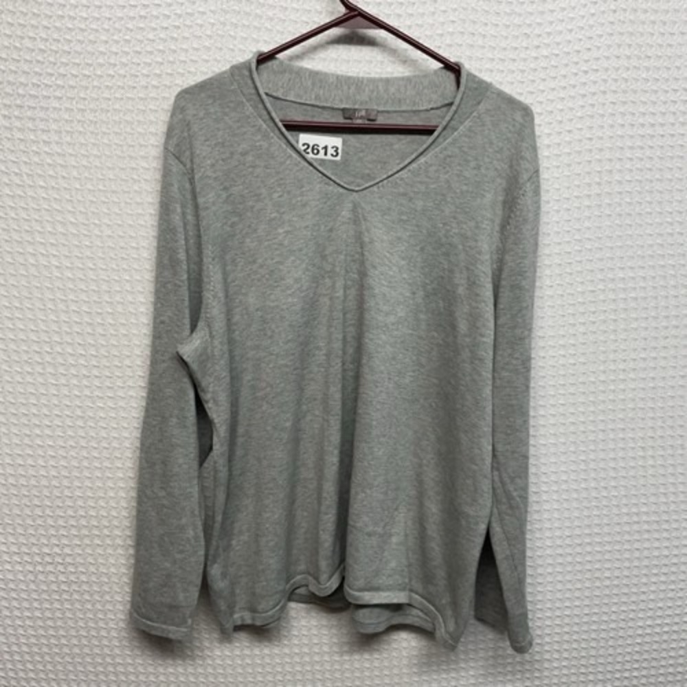 J. Jill Gray Knit Side Slit V-Neck Sweater Pullover Women 2X China - Picture 1 of 7